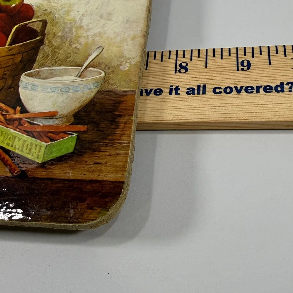 VTG Apple Harvest Cork Placemat Hot Pad‎ Small Multicolor Country Cottagecore